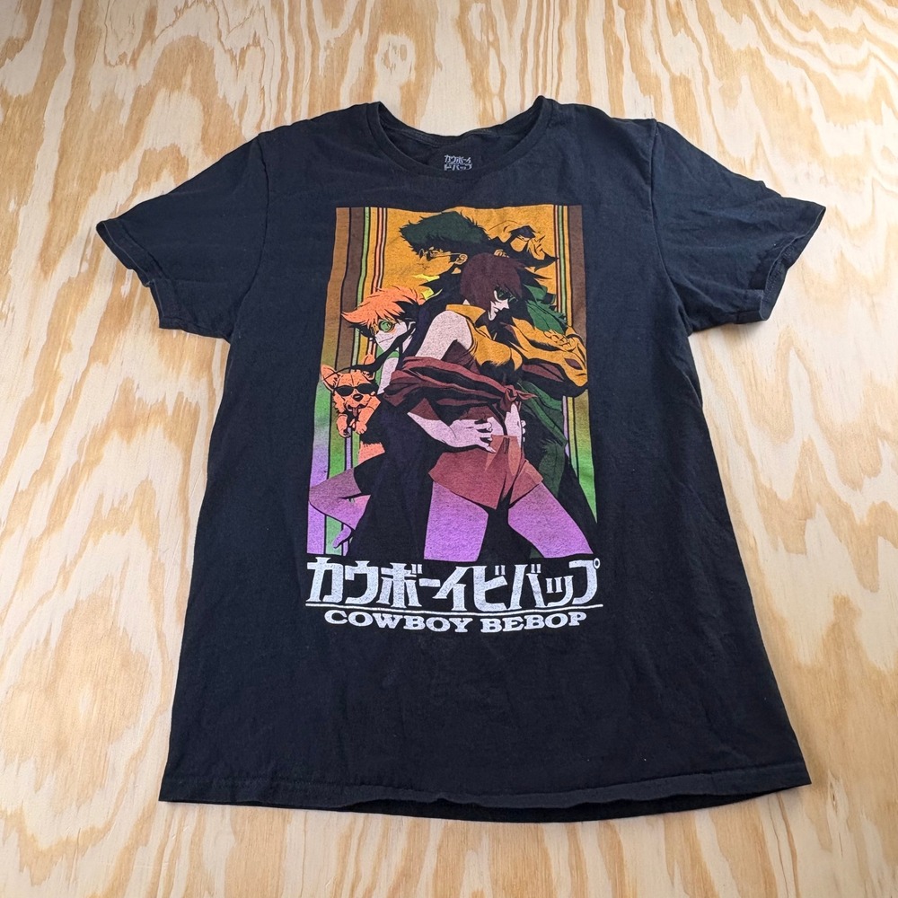 Cowboy Bebop Anime Graphic T-Shirt Mens Medium Black Crunchyroll Sunrise Tee